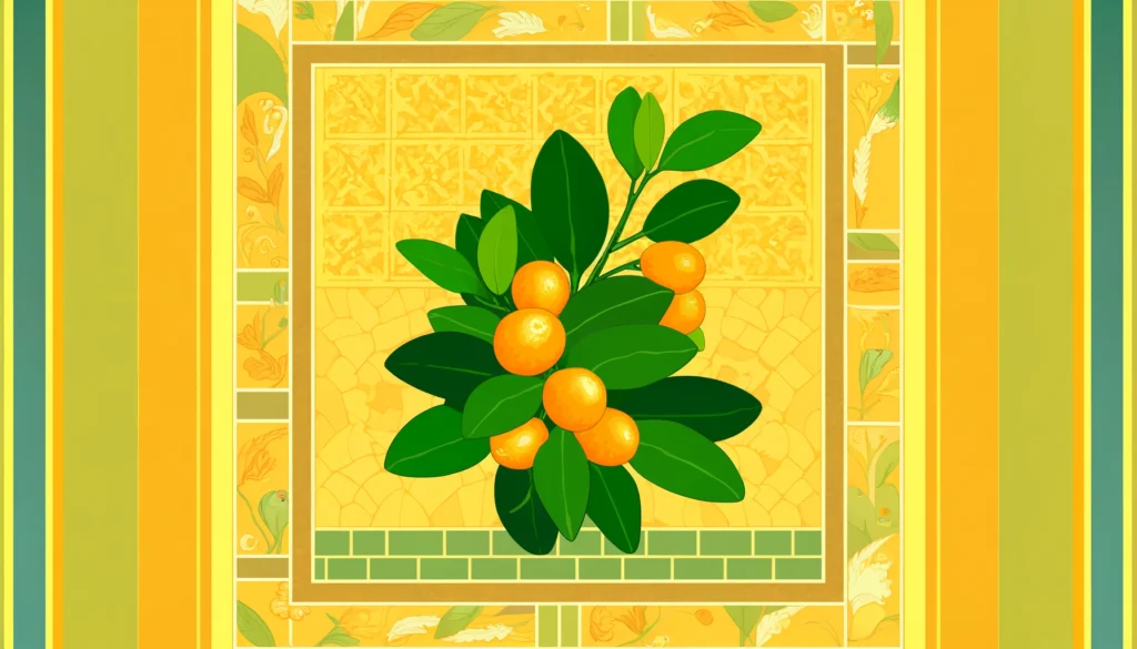 Byzantine-style illustration of Calamondin Orange plant