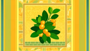 Byzantine-style illustration of Calamondin Orange plant