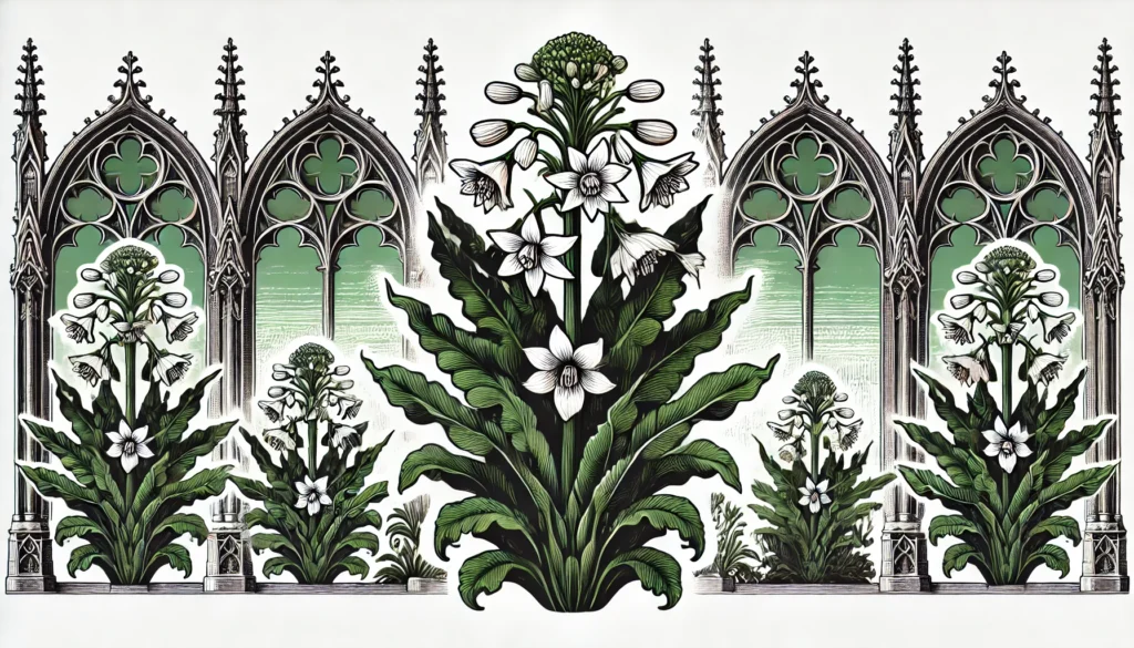 Gothic-style illustration of a Hills of Snow plant