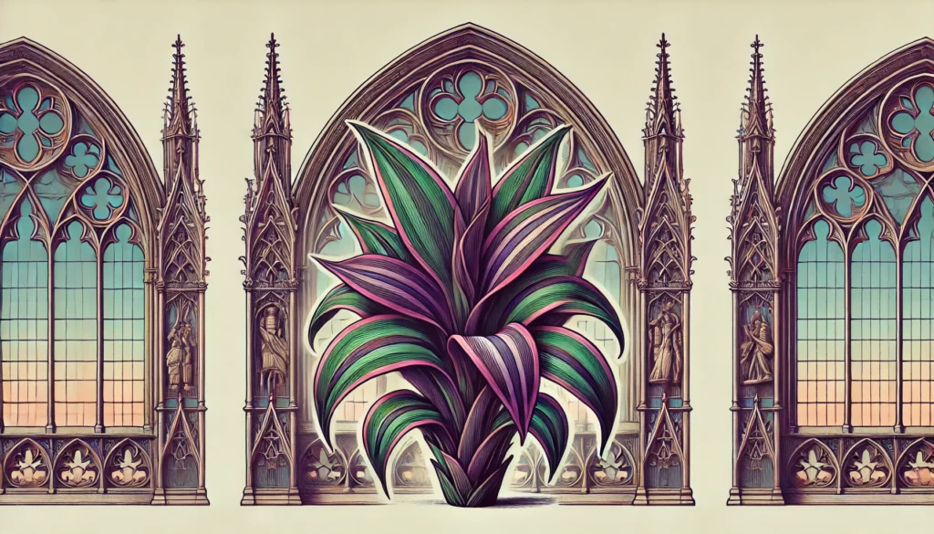 Gothic-style illustration of an Inch Plant
