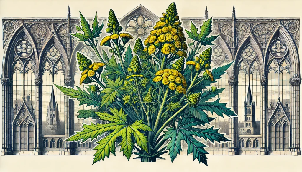 Gothic-style illustration of a Groundsel plant